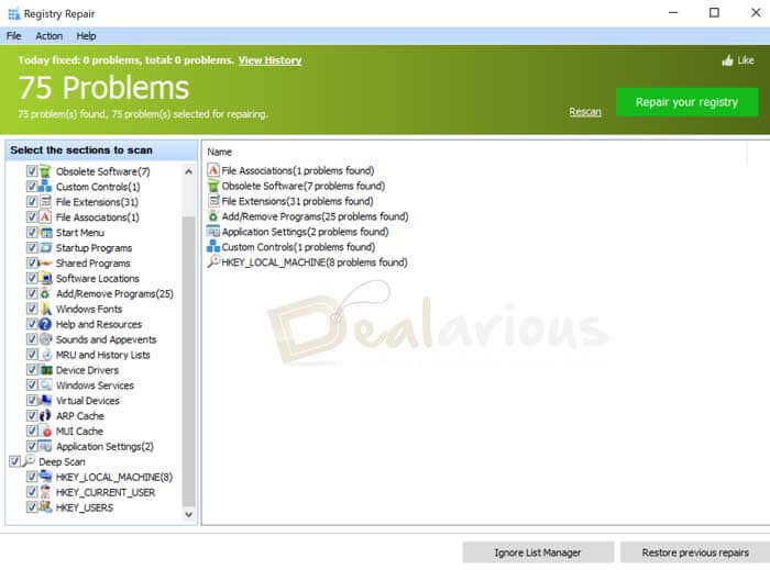 Glary Utilities Pro Registry Cleaner