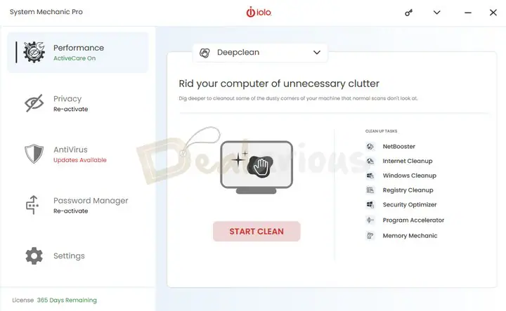 iolo System Mechanic Pro DeepClean Registry Cleaning in iolo