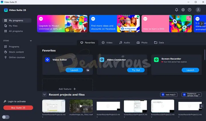 Movavi Video Suite 2025 Interface