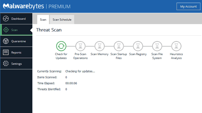 Malwarebytes Premium Scan